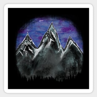 Tetons with purple sky full of stars purple mountain majesty Magnet